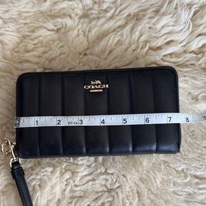 Coach Black Quilted Zip Wallet